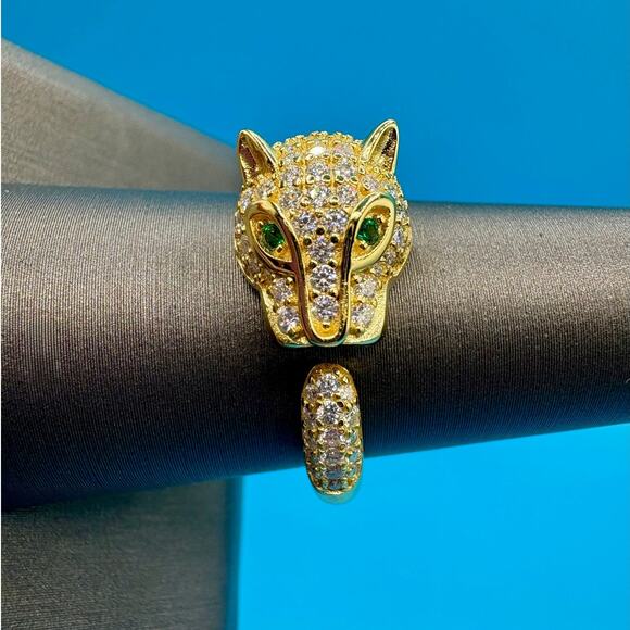 Cougar Jewelry - Sz 7.5 -Cougar Moissanite Ring in Gold over 925 Stamped - NEW